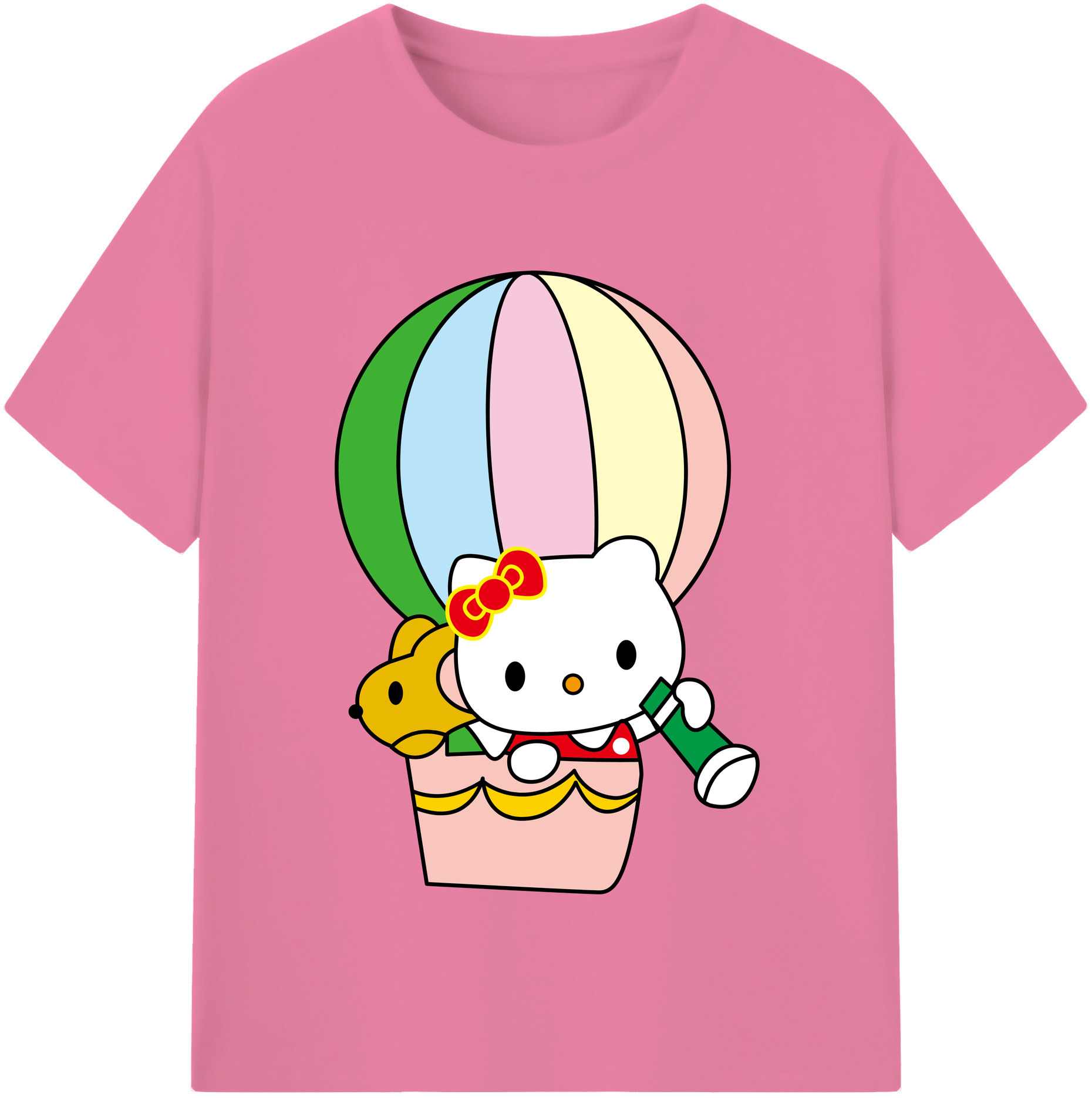 （画像用） Hello Kitty ハローキティ 綿100％半袖Tシャツ（フロントプリント）
